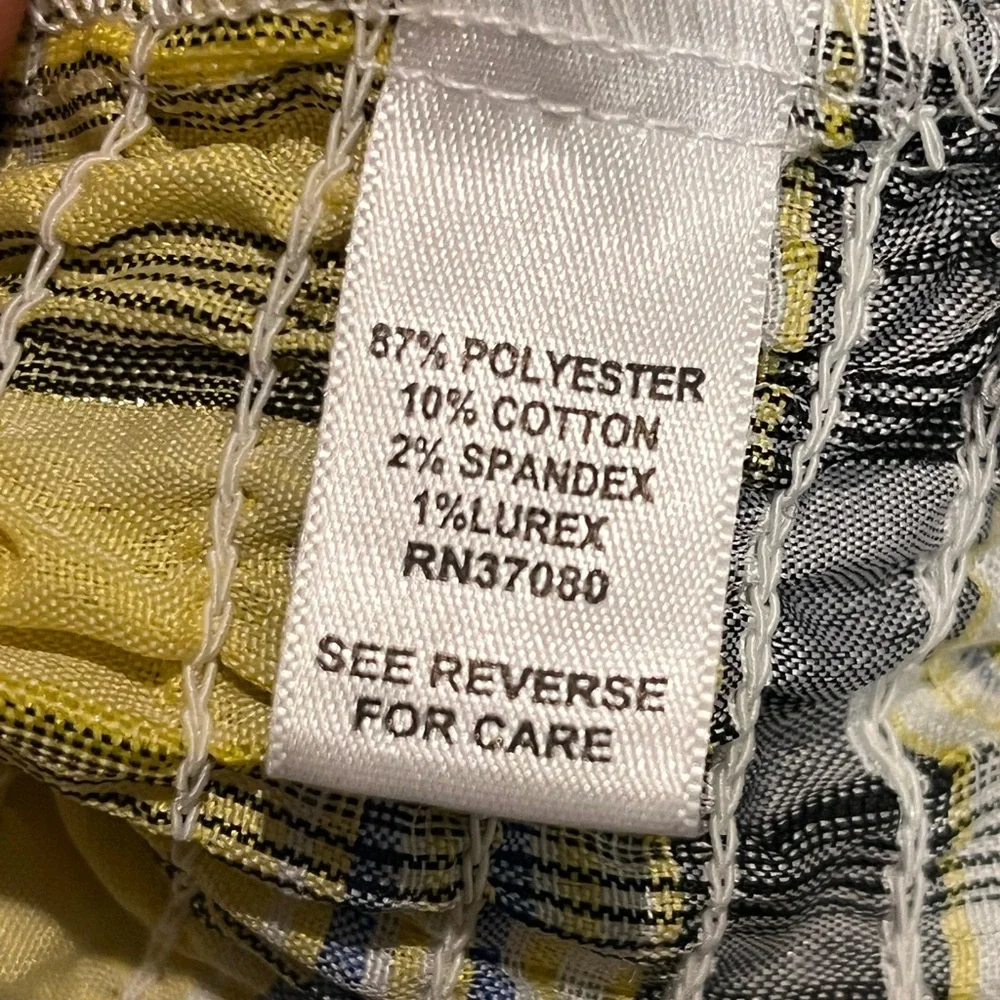 Cato Yellow and Black Plaid Blouse